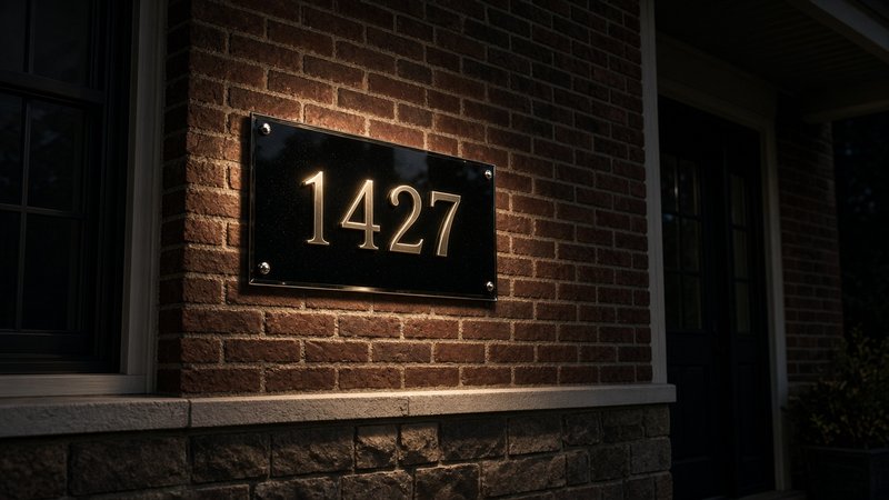 House address plaque with large, readable numbers