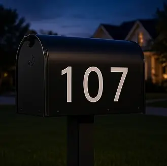Example concept image: mailbox address numbers, rendered in the site style